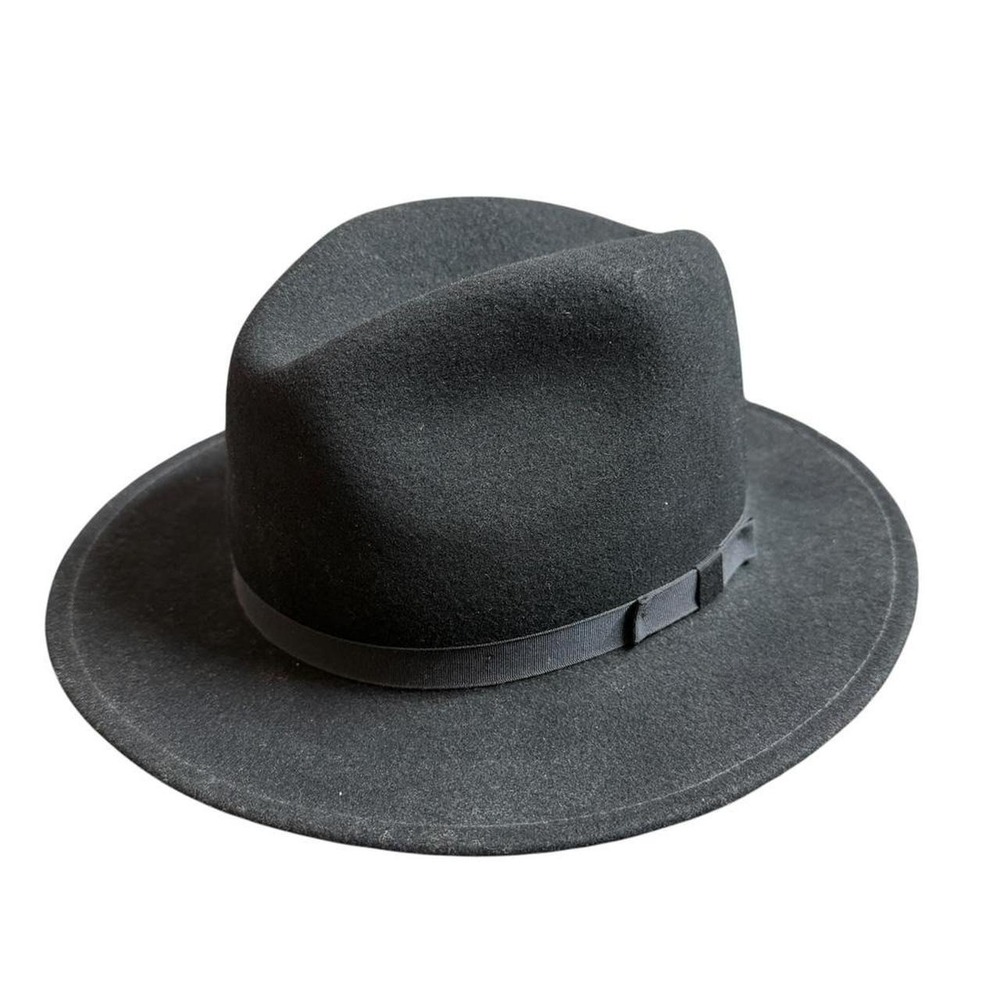 Country Gentleman Lite Felt 100% Wool Western Fedora Hat Black Western Medium